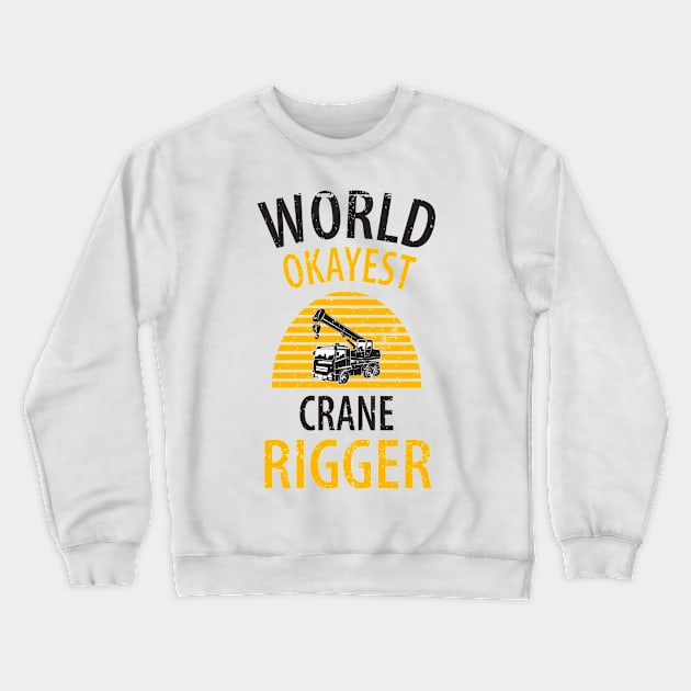 crane driver father father's day construction work Crewneck Sweatshirt by Johnny_Sk3tch